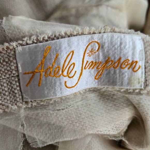 50s Vintage Adele Simpson Beige Tweed Blazer Sheath Classic Dress Set Size 2 - Picture 11 of 16
